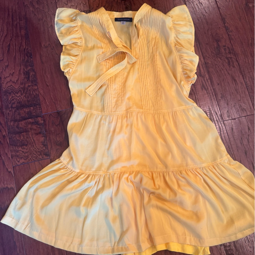 Tommy Hilfiger Yellow Ruffle Dress